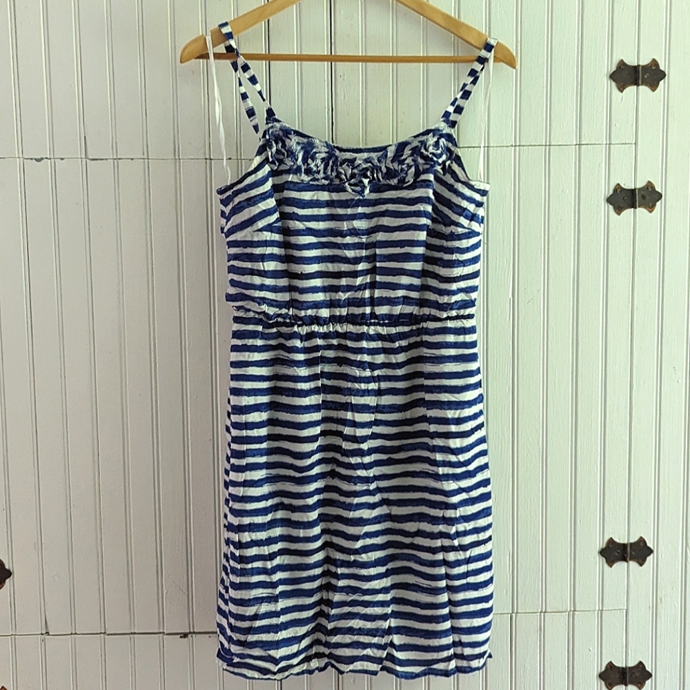 LOFT watercolor stripe dress 6